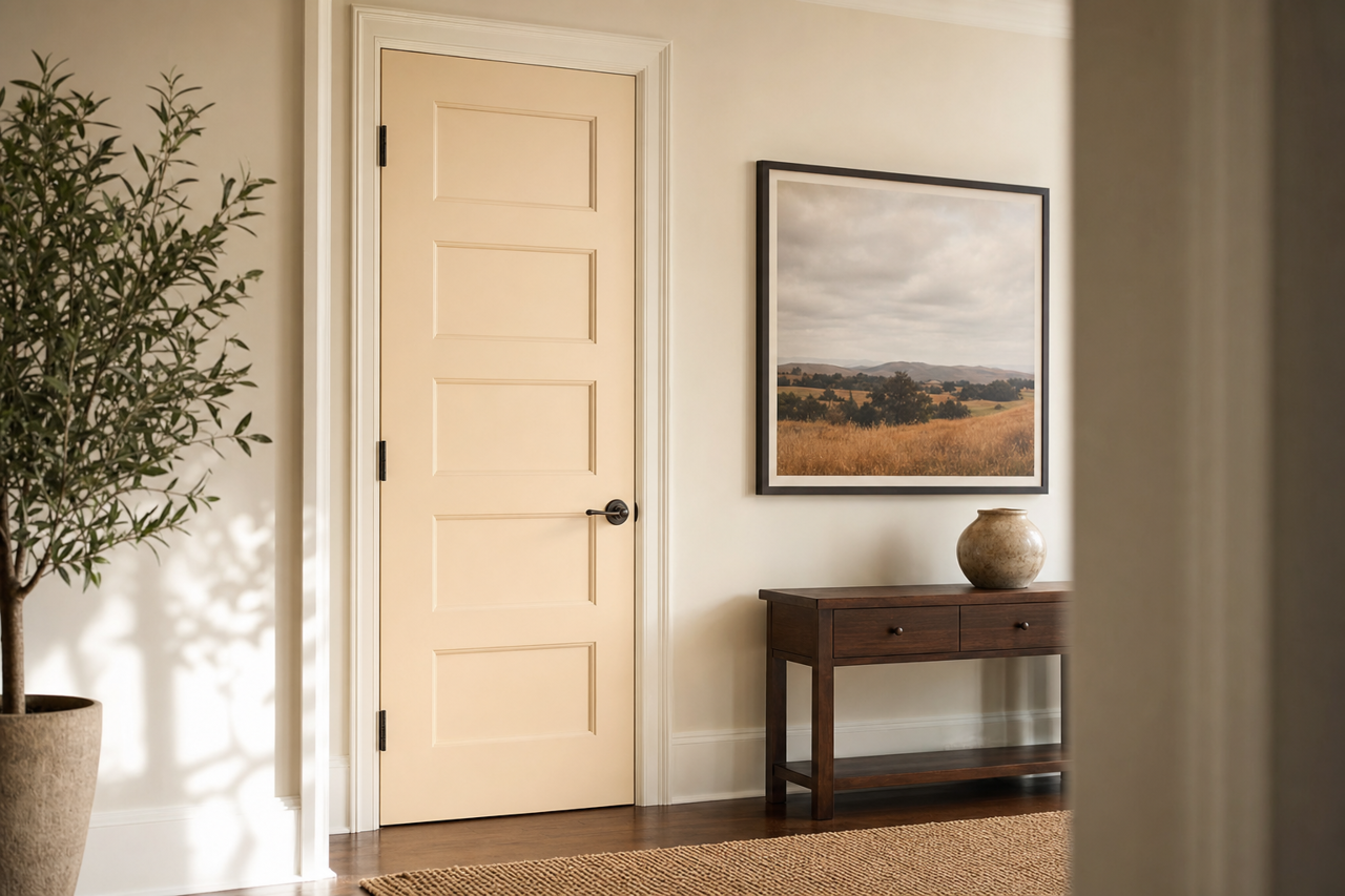 Apricot Haze by Valspar on interior-doors