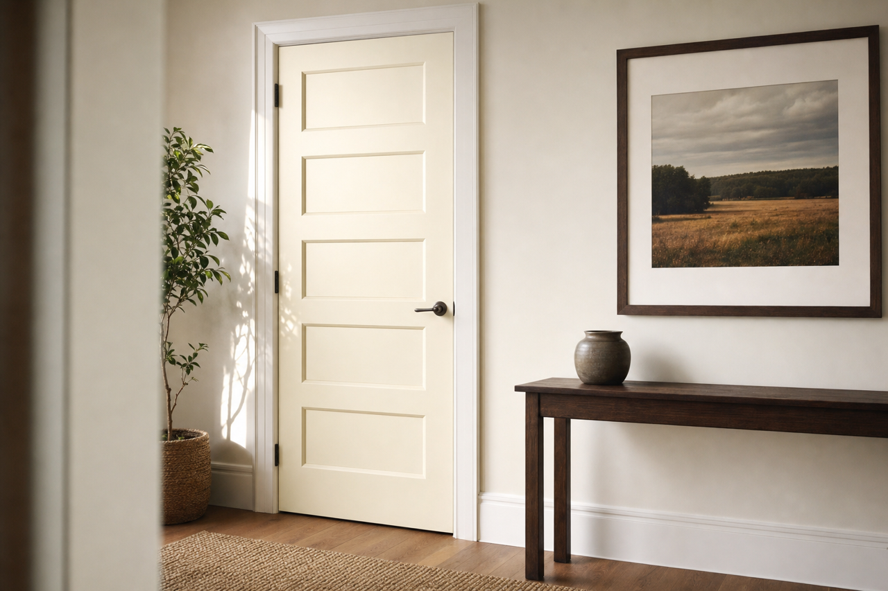 Swiss Coffee by Valspar on interior-doors