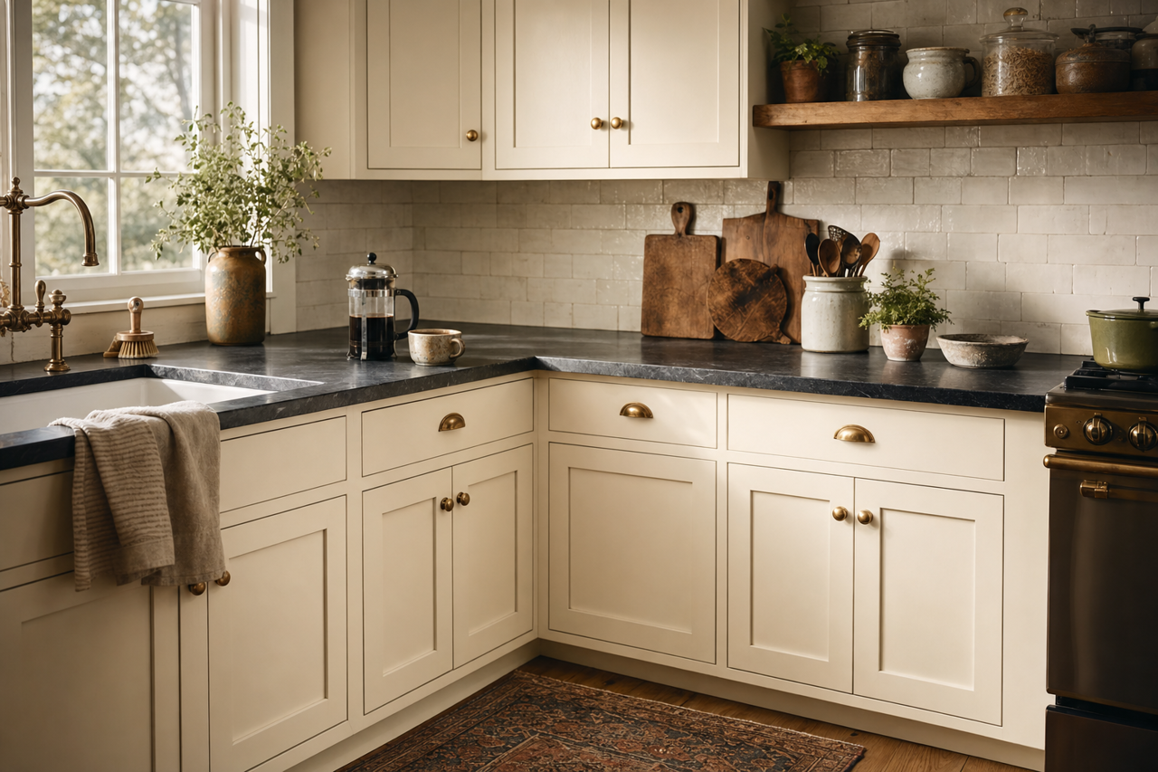 Snowy Dusk by Valspar on cabinets