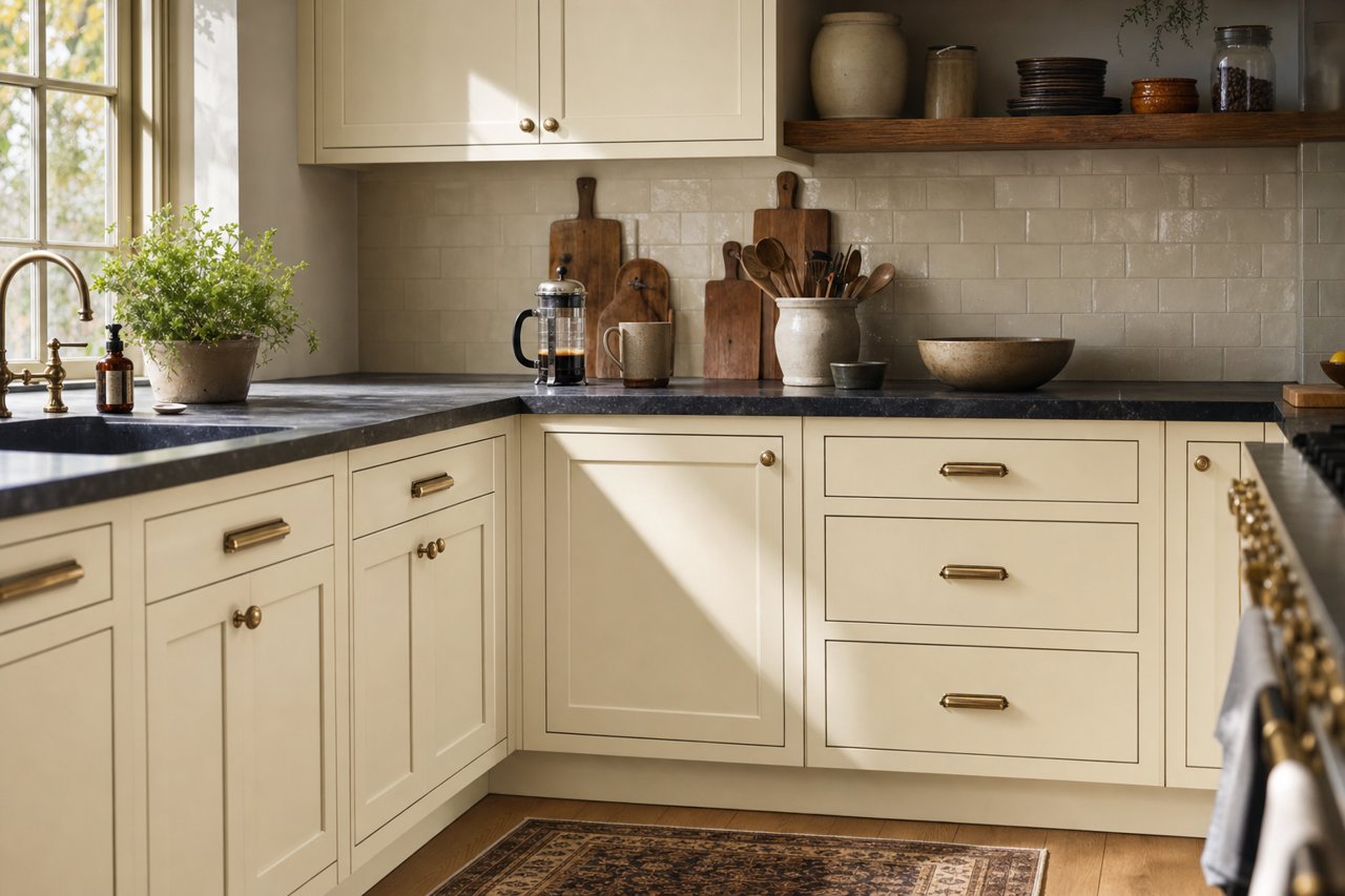 Statuesque by Valspar on cabinets