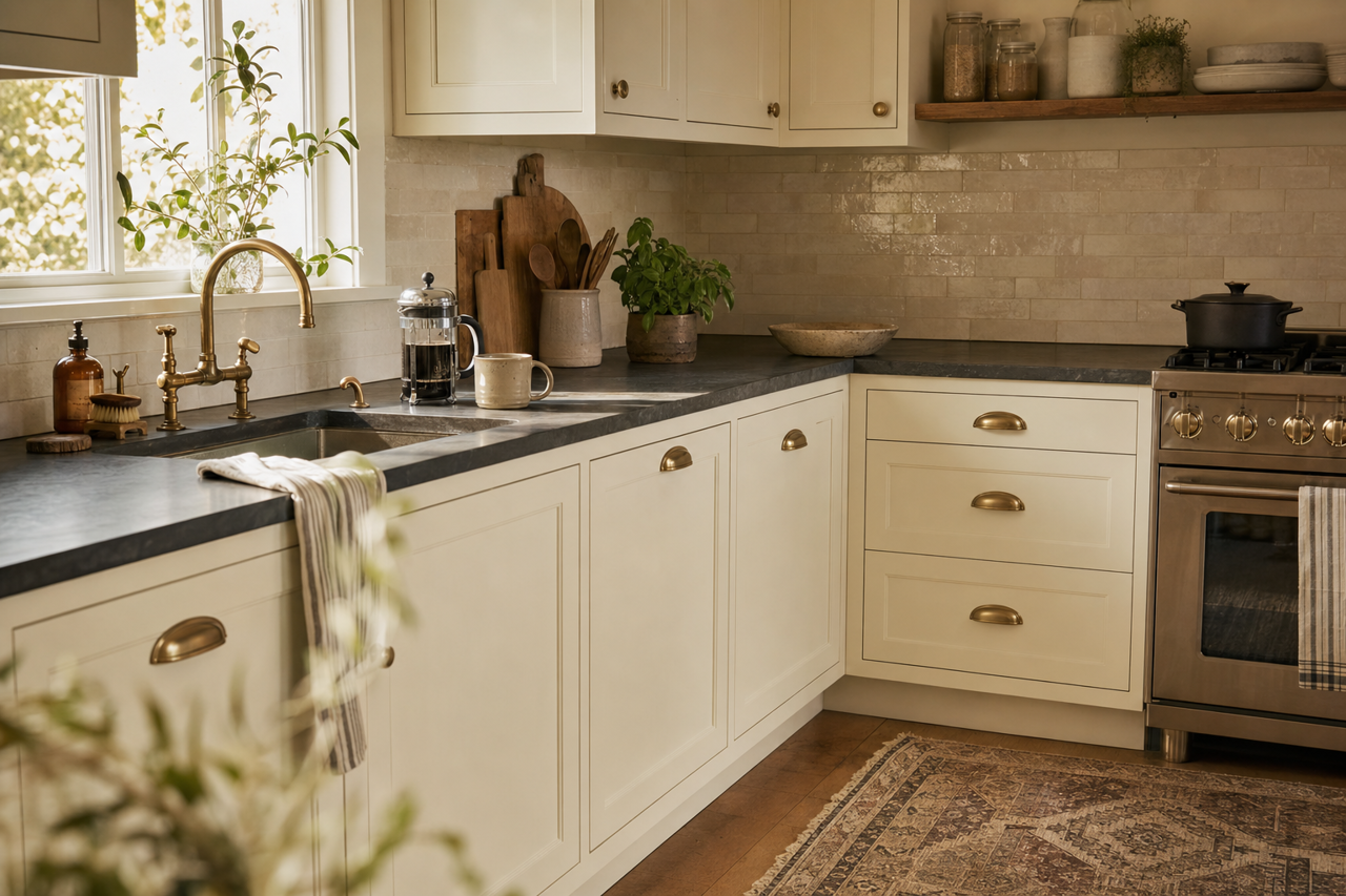 Du Jour by Valspar on cabinets