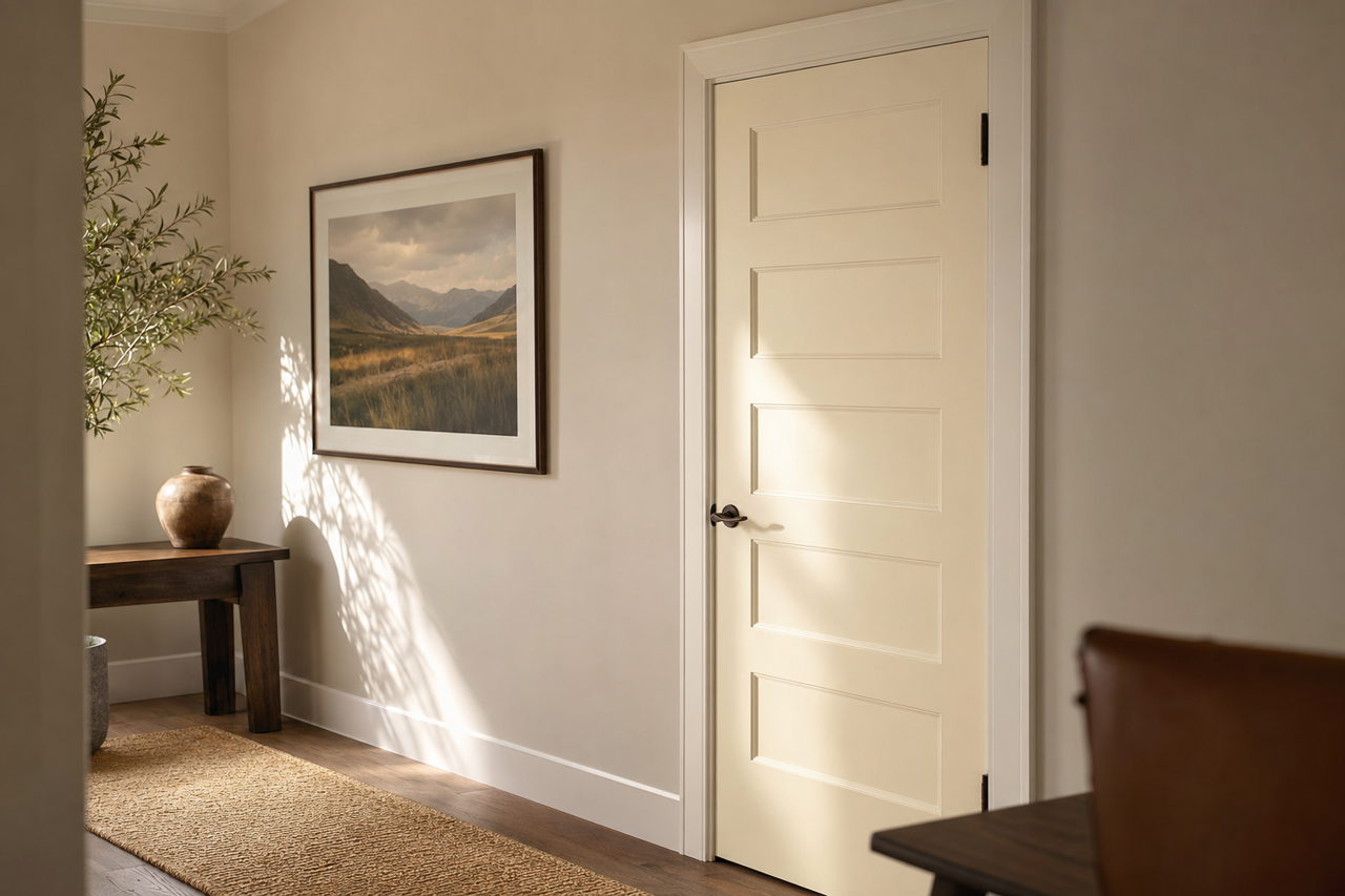 Dove White by Valspar on interior-doors