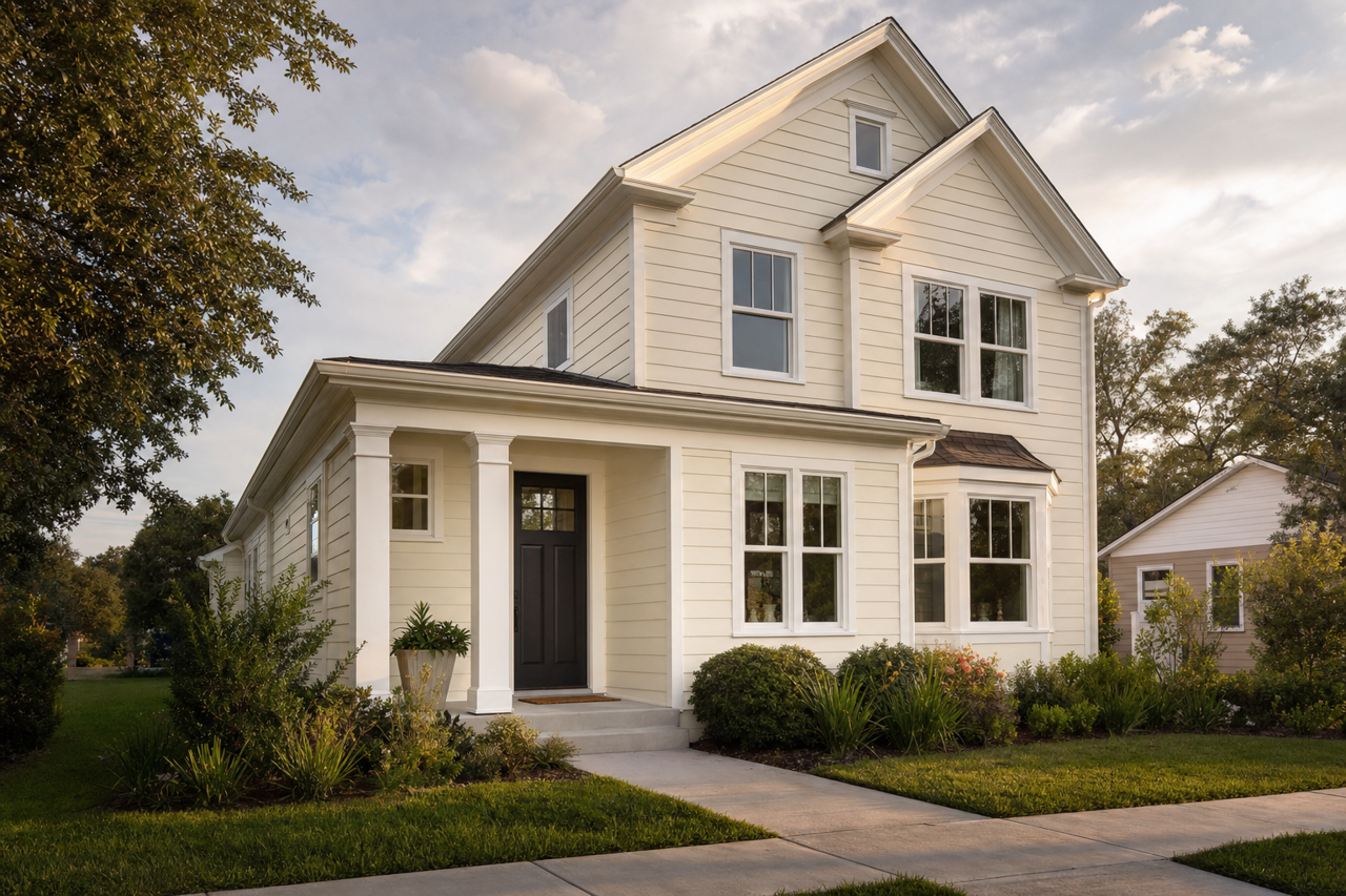 Pale Bloom by Valspar on exterior