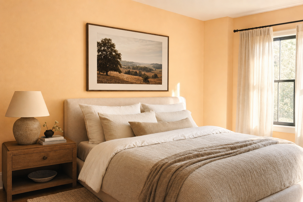 Sunset Nude by Valspar on interiors