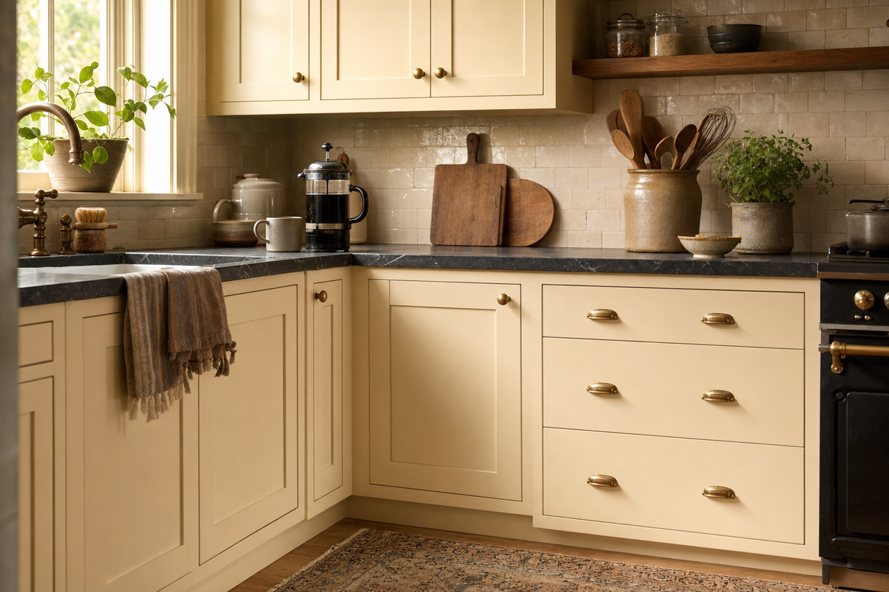 Drumskin by Valspar on cabinets