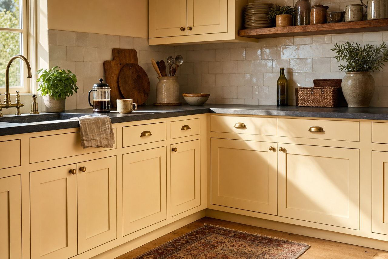 Frolic by Valspar on cabinets