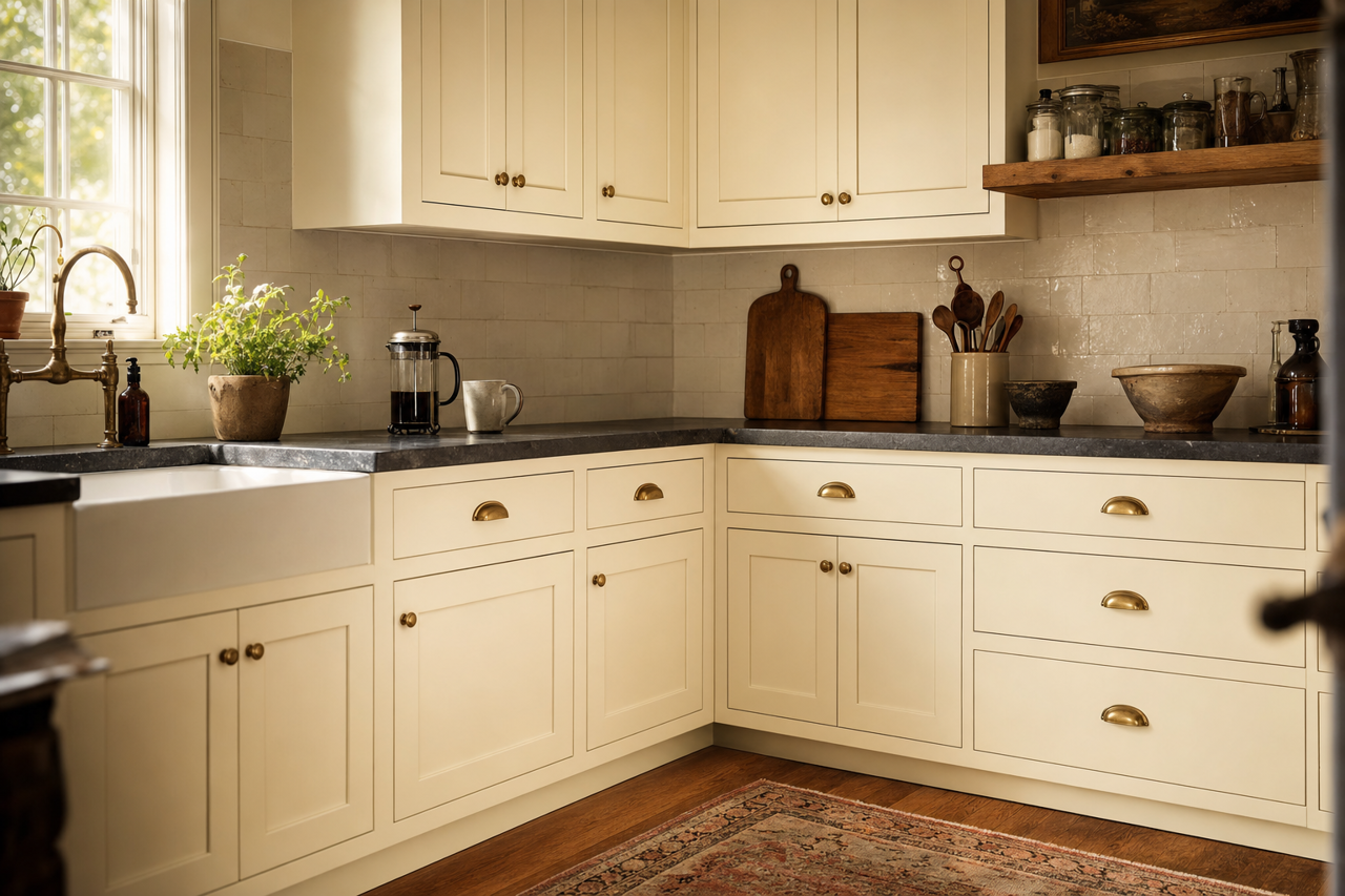 Barcelona White by Valspar on cabinets