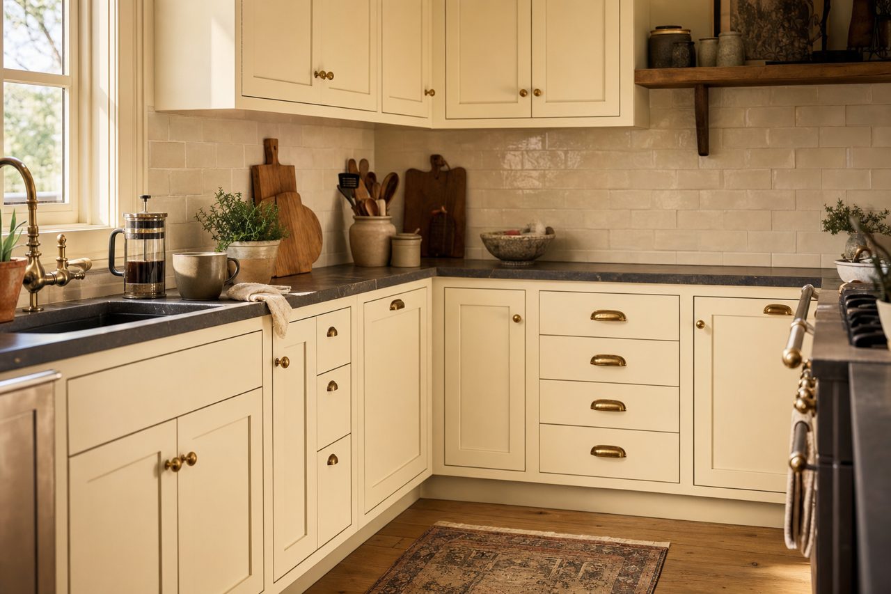 Romano by Valspar on cabinets