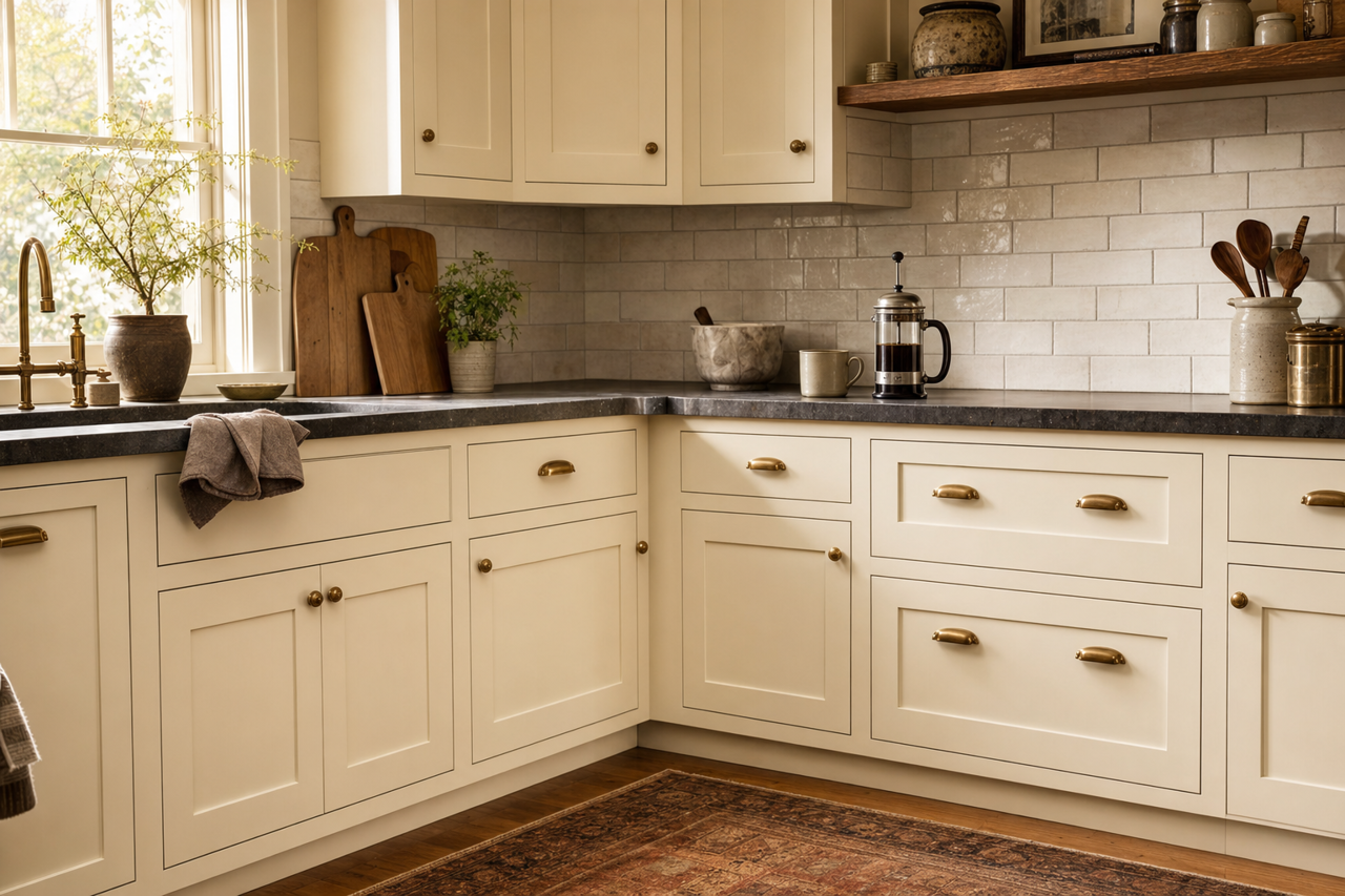 Polar White by Valspar on cabinets