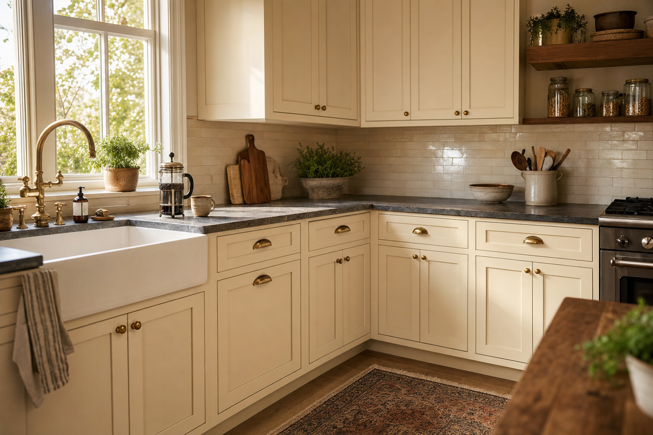Unforgettable by Valspar on cabinets