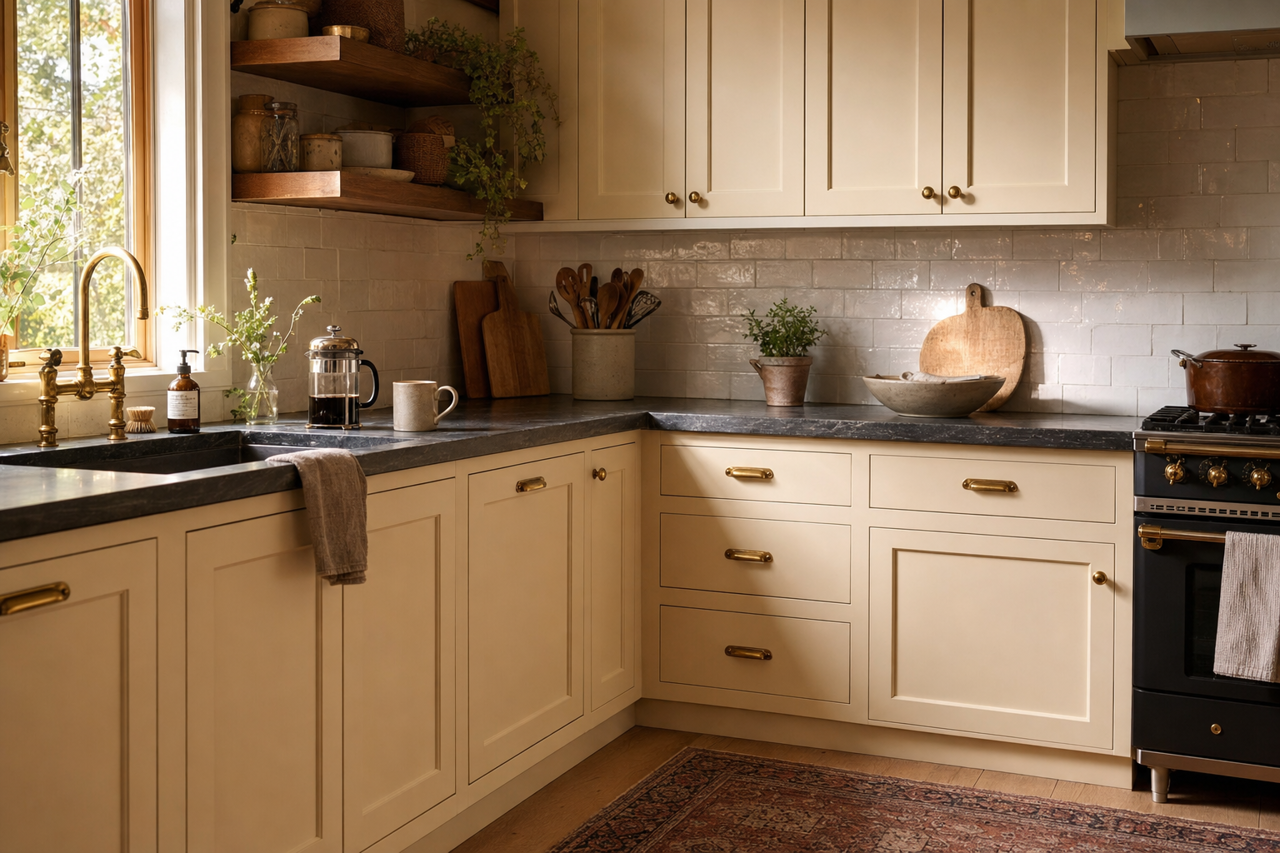 Foxtrot by Valspar on cabinets