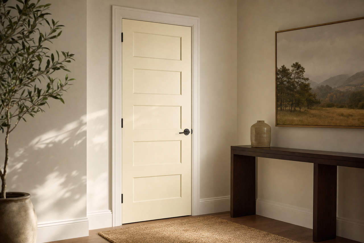 Honeymilk by Valspar on interior-doors