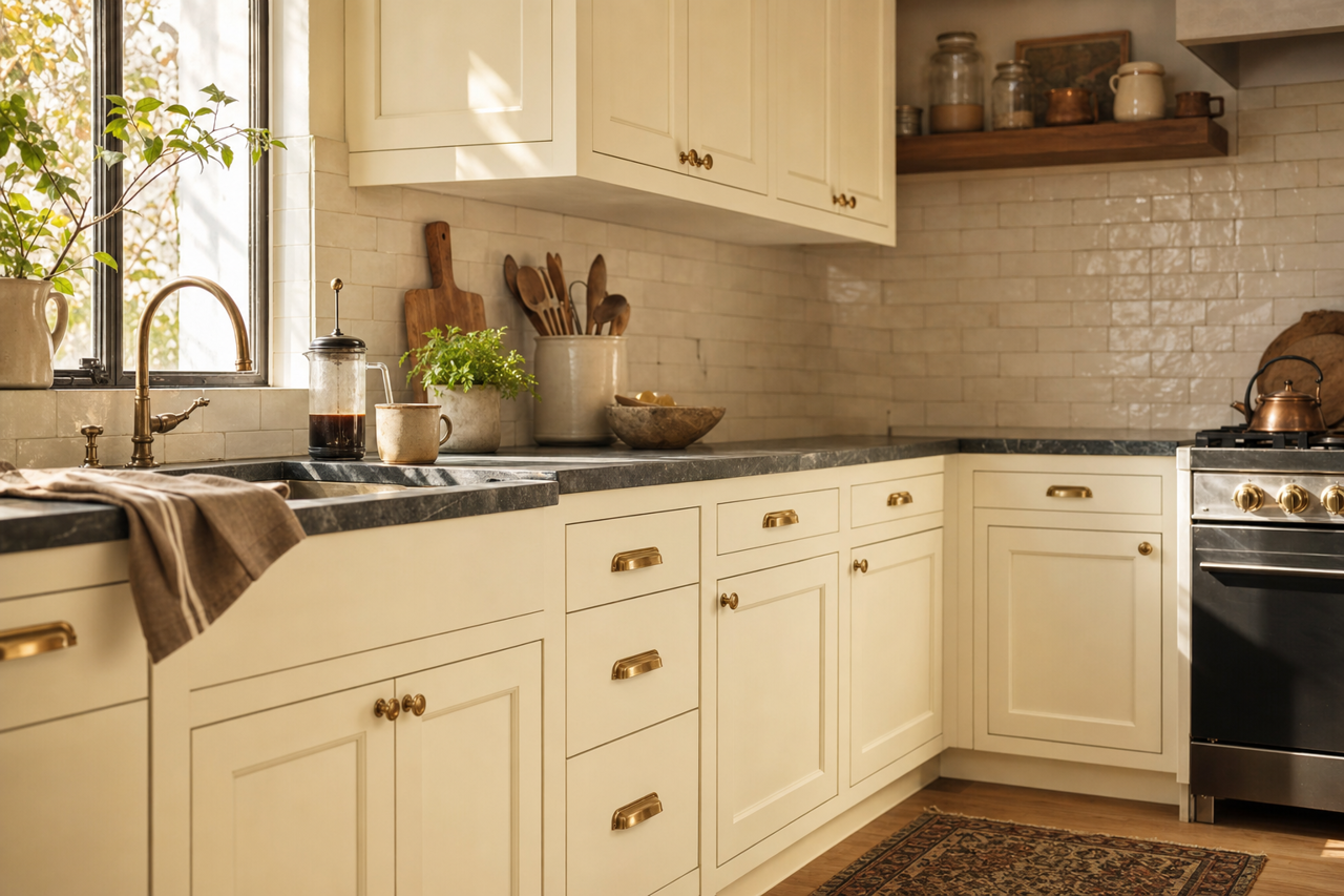 December Starlight by Valspar on cabinets