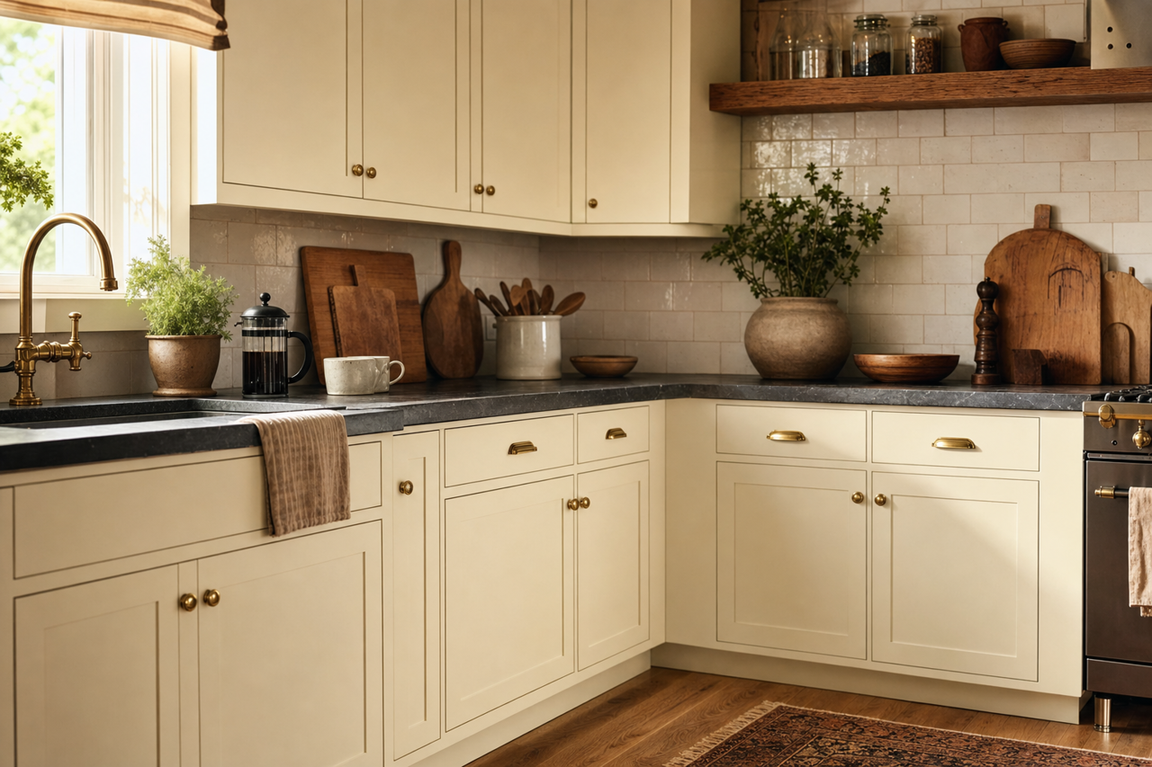 Snow Cap by Valspar on cabinets