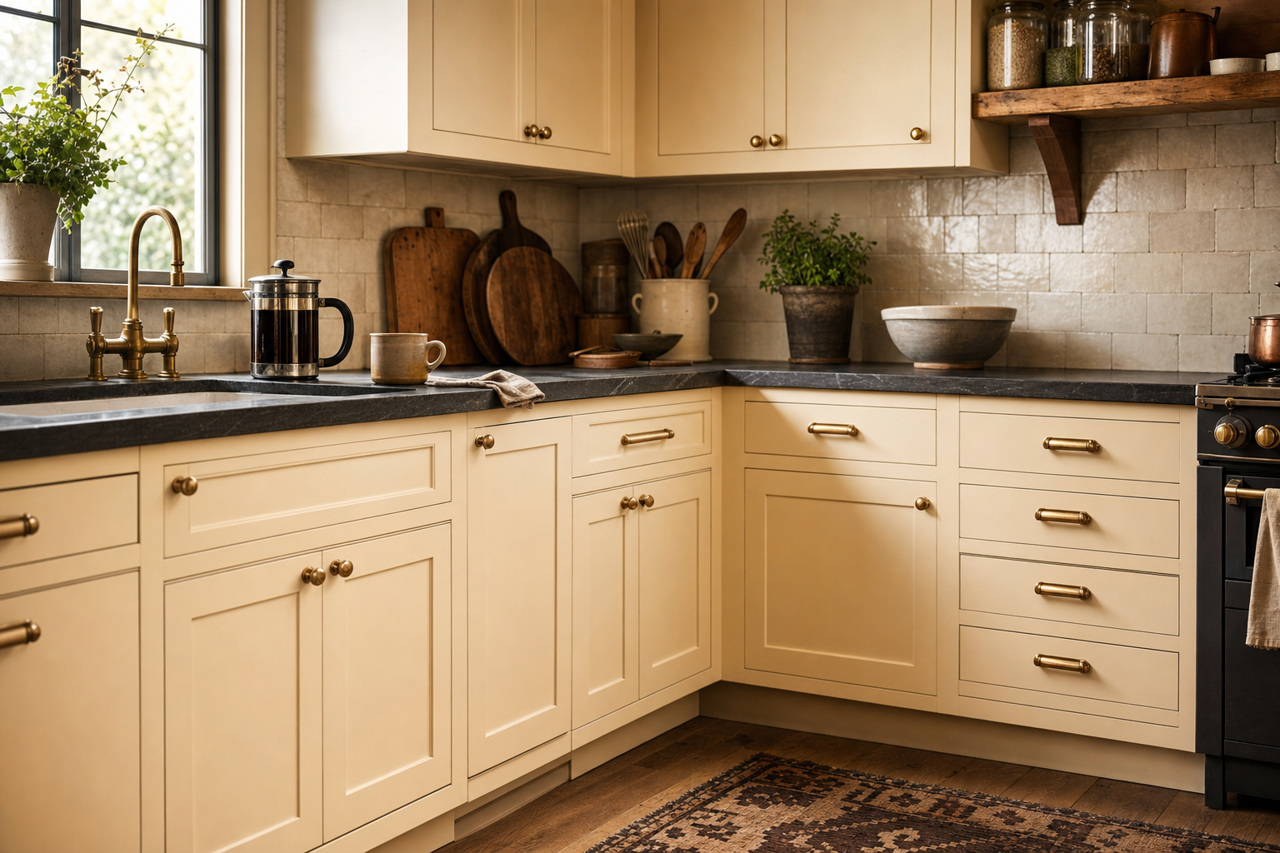 Malted Milk by Valspar on cabinets