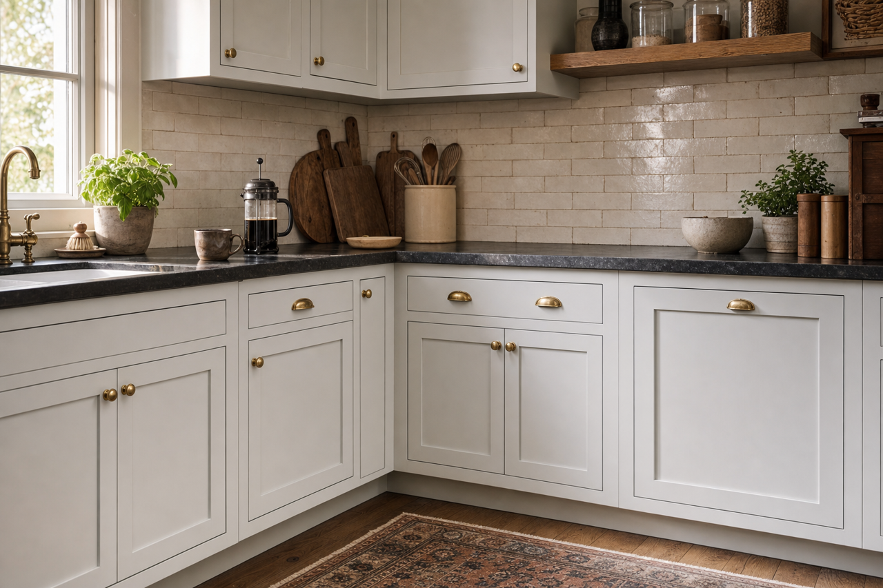 Fragile Blue by Valspar on cabinets