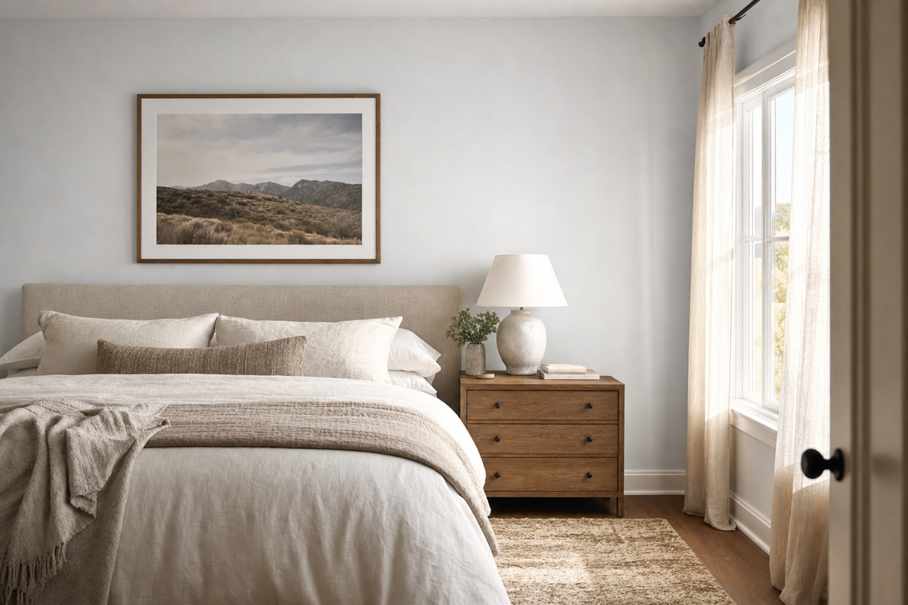 Fragile Blue by Valspar on interiors