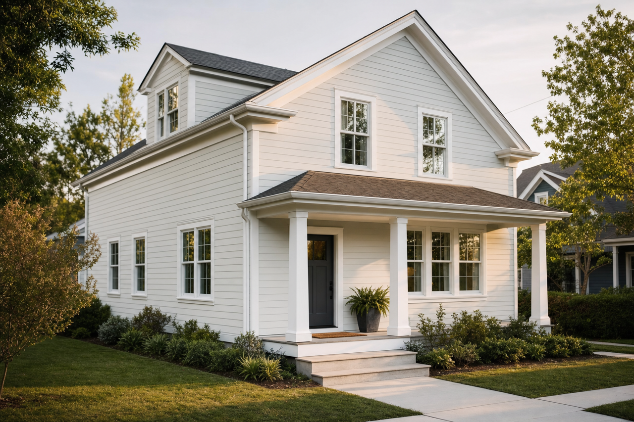 Sheer Light by Valspar on exterior