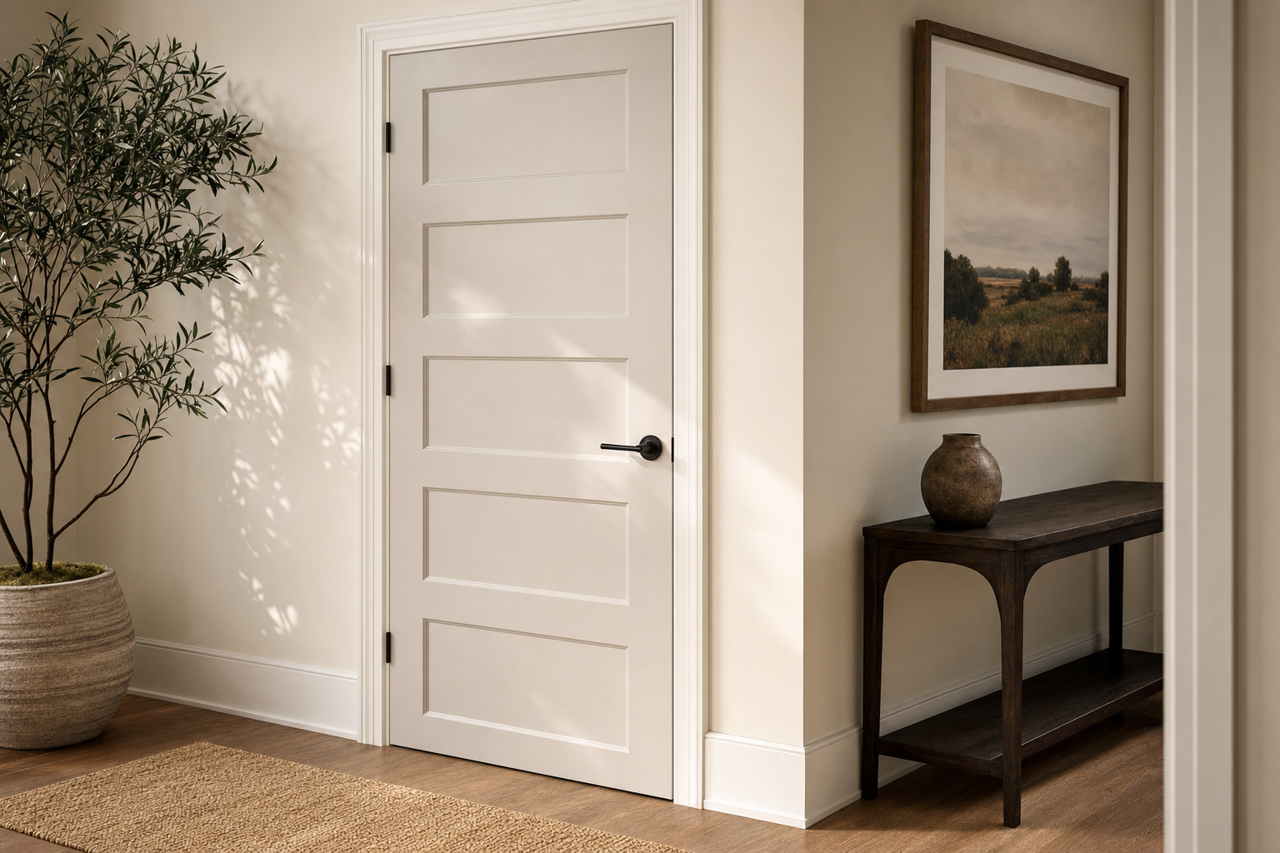 Sandstone Gray by Valspar on interior-doors