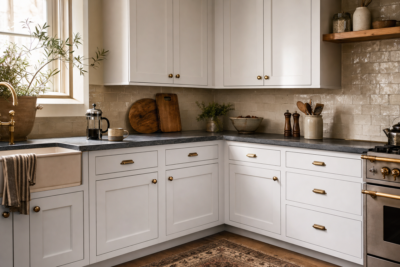 Soft Silk by Valspar on cabinets