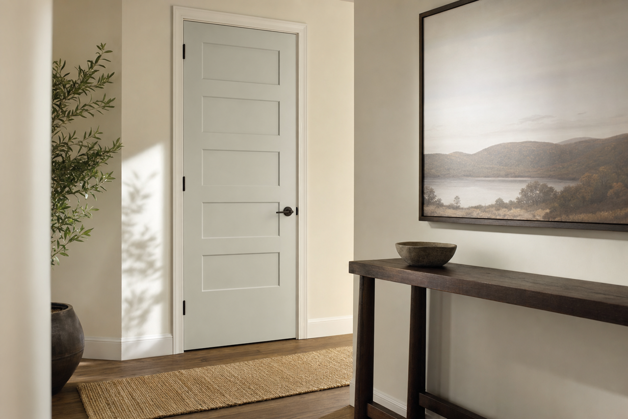 Morning Lake by Valspar on interior-doors