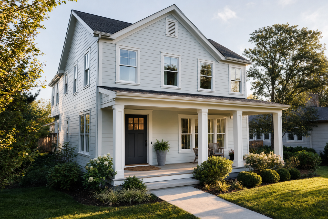 Seashore Fog by Valspar on exterior