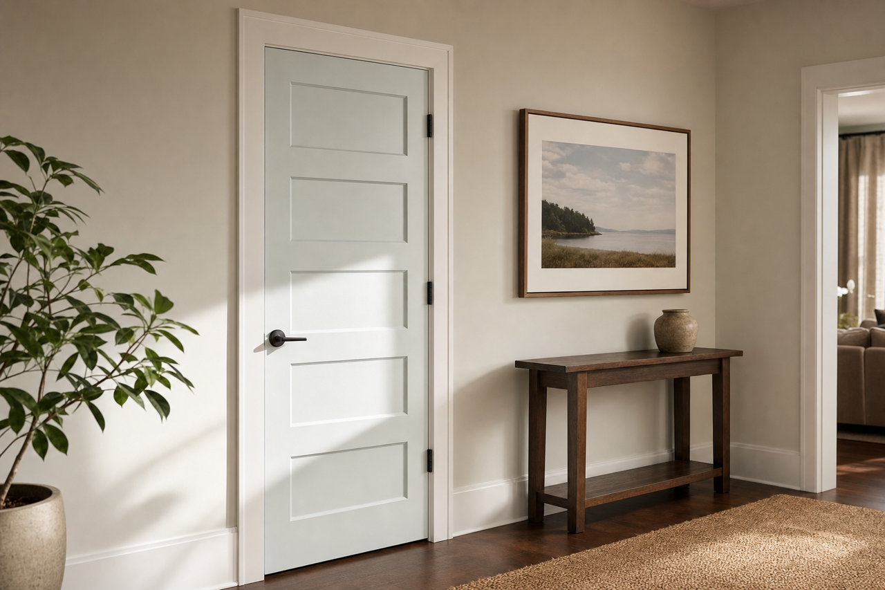 Seashore Fog by Valspar on interior-doors