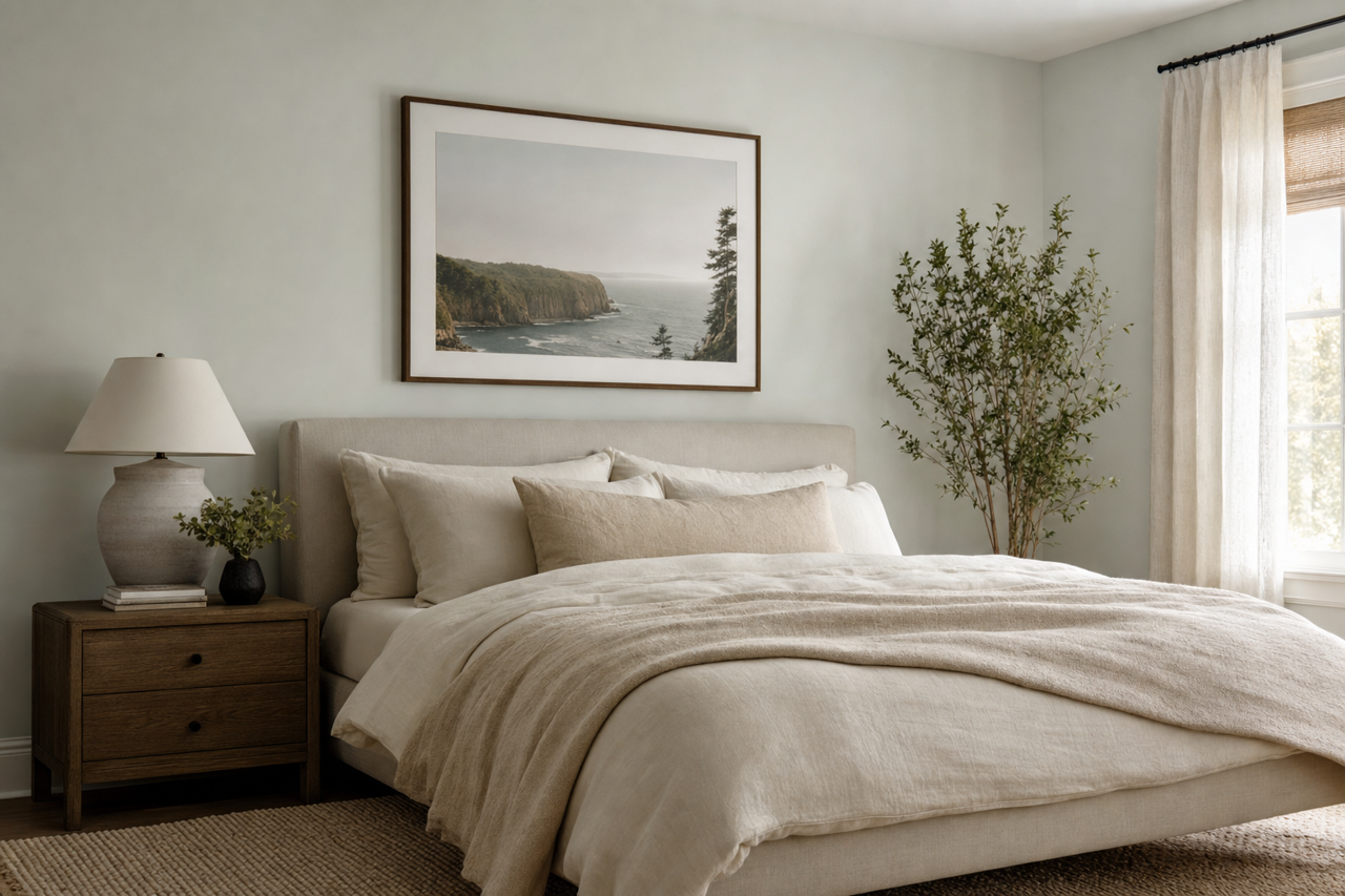 Pale Linen by Valspar on interiors