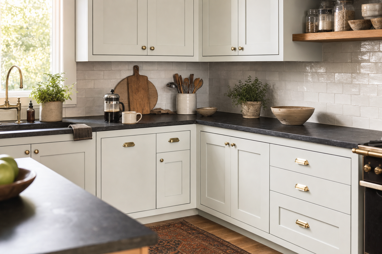 Angel Touch by Valspar on cabinets