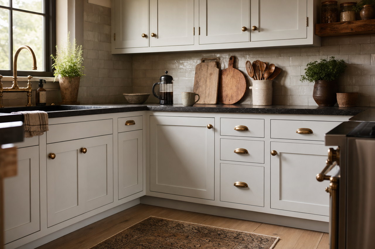 Tsunami Sky by Valspar on cabinets
