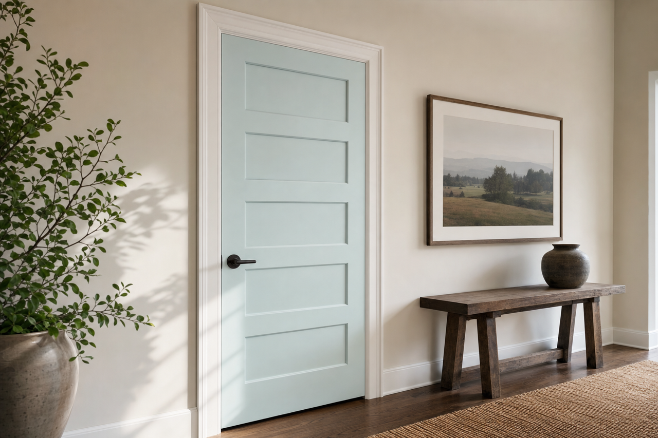 Gray Opal by Valspar on interior-doors