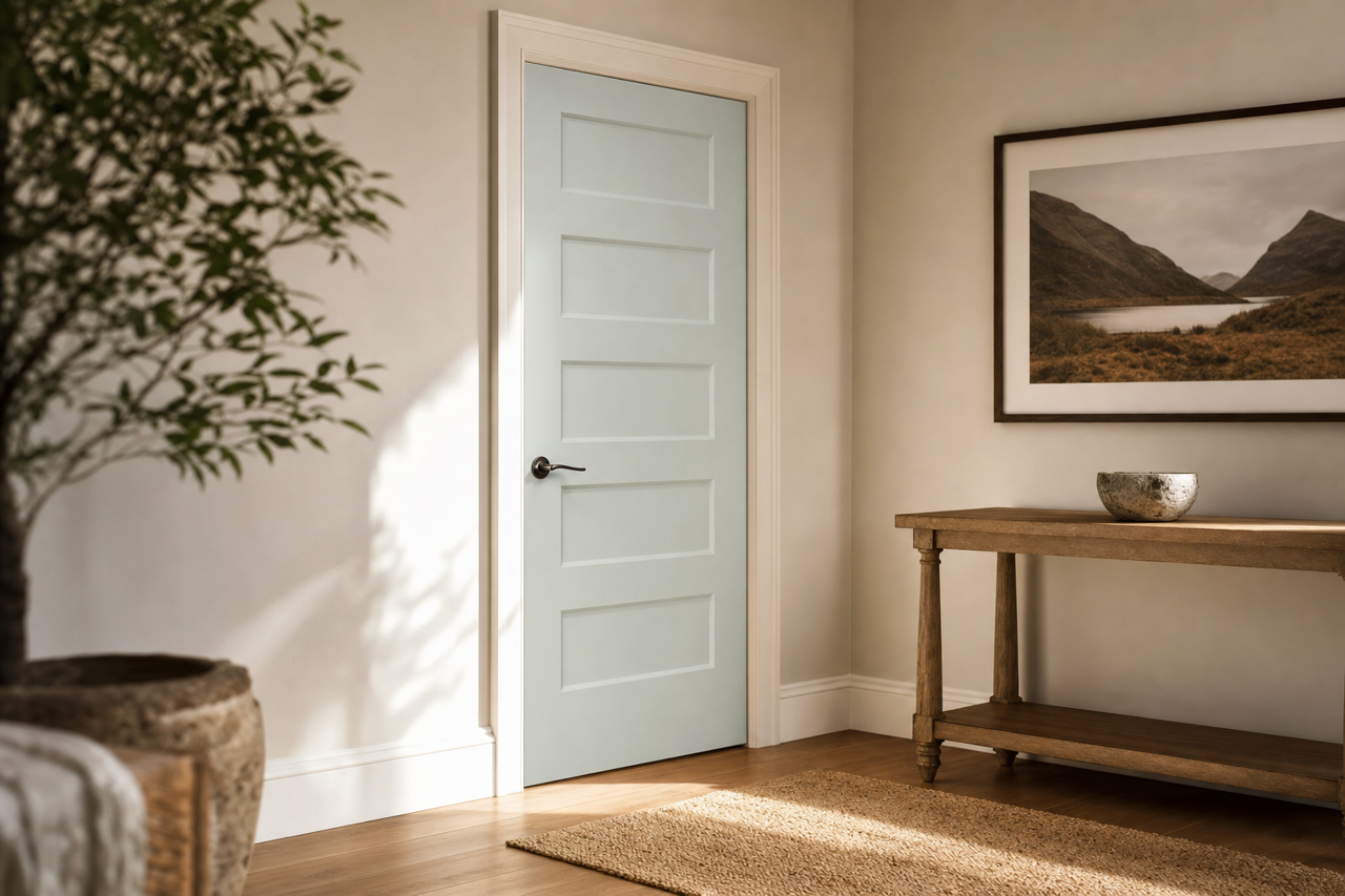 Emerald Ice by Valspar on interior-doors