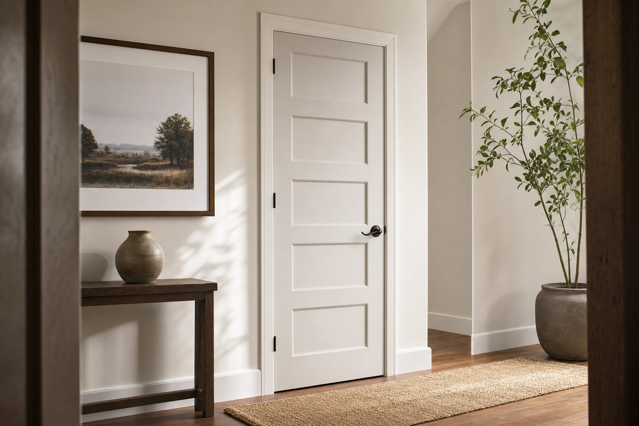 Gray Shimmer by Valspar on interior-doors