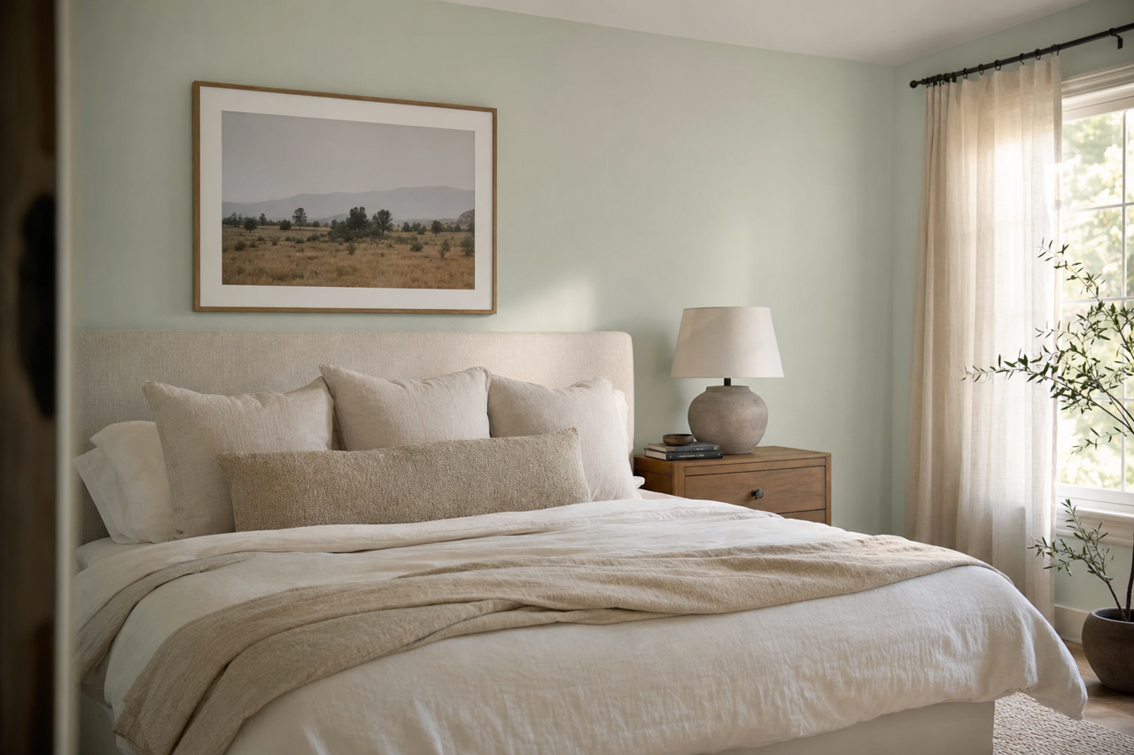 Mint Spritzer by Valspar on interiors