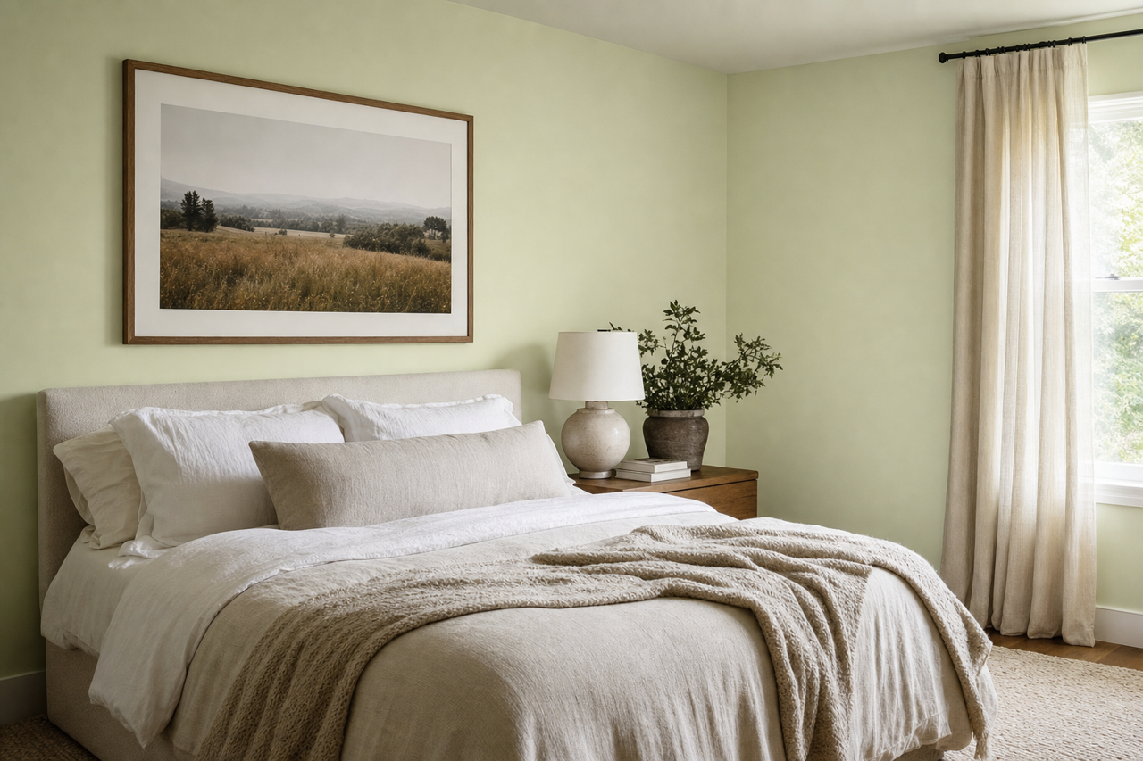 Tempered Spring by Valspar on interiors