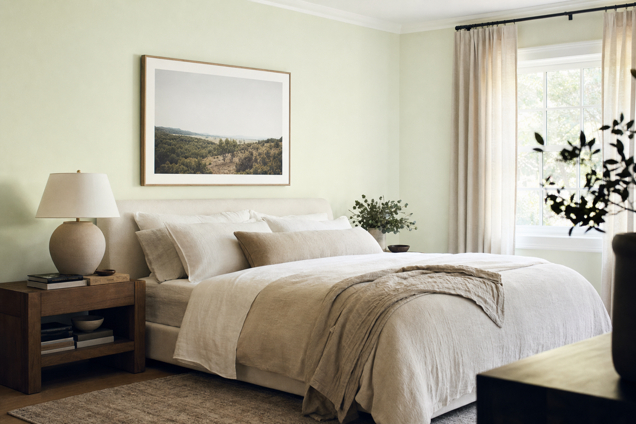 Chartreuse Frost by Valspar on interiors