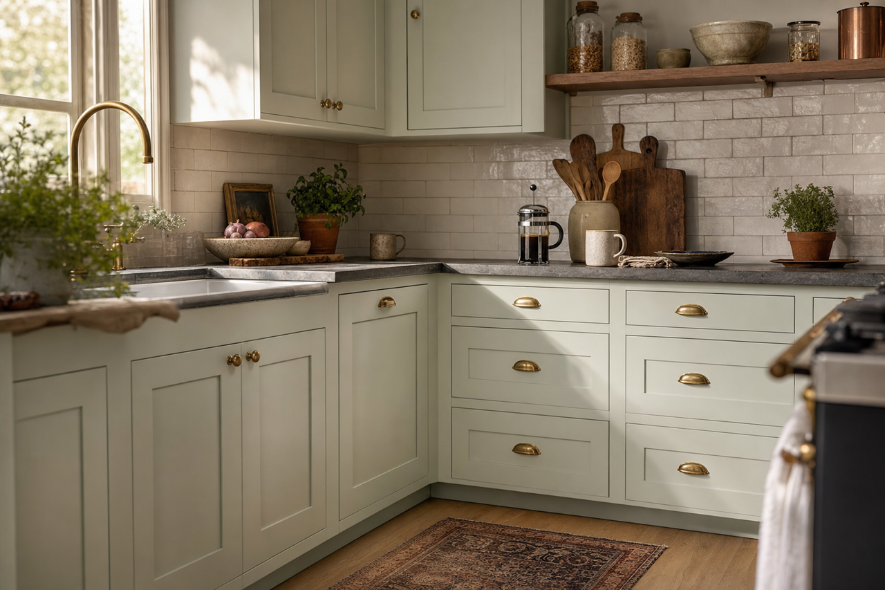 Oxygen White by Valspar on cabinets
