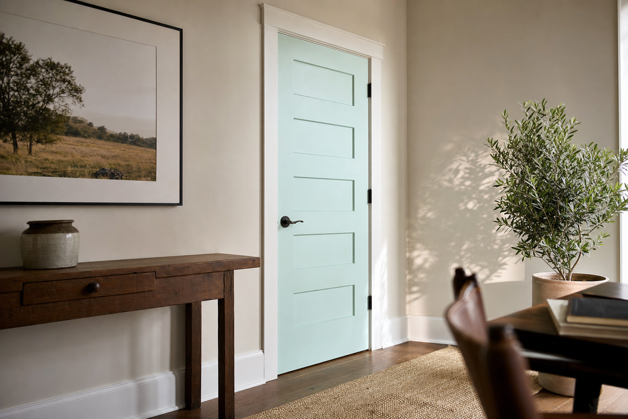 Stillness by Valspar on interior-doors