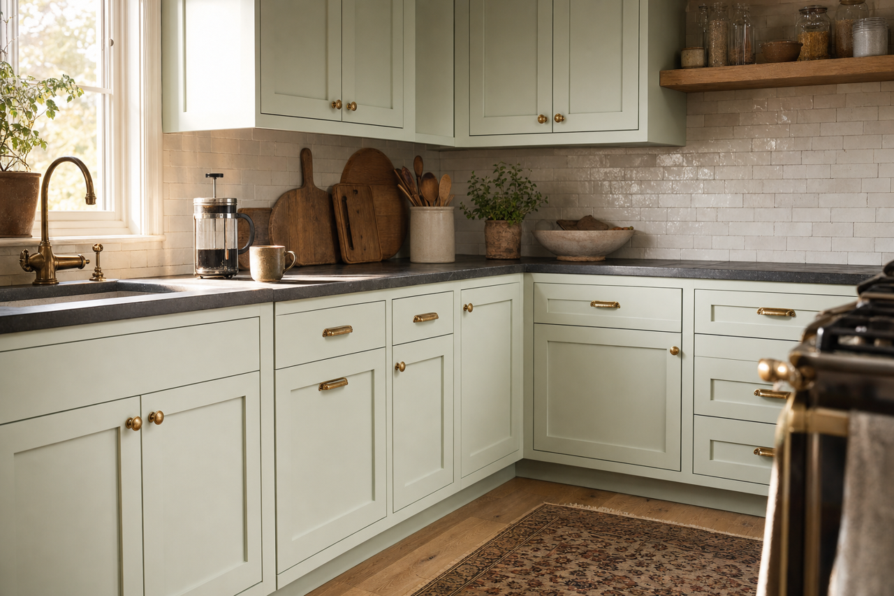 Pianissimo by Valspar on cabinets