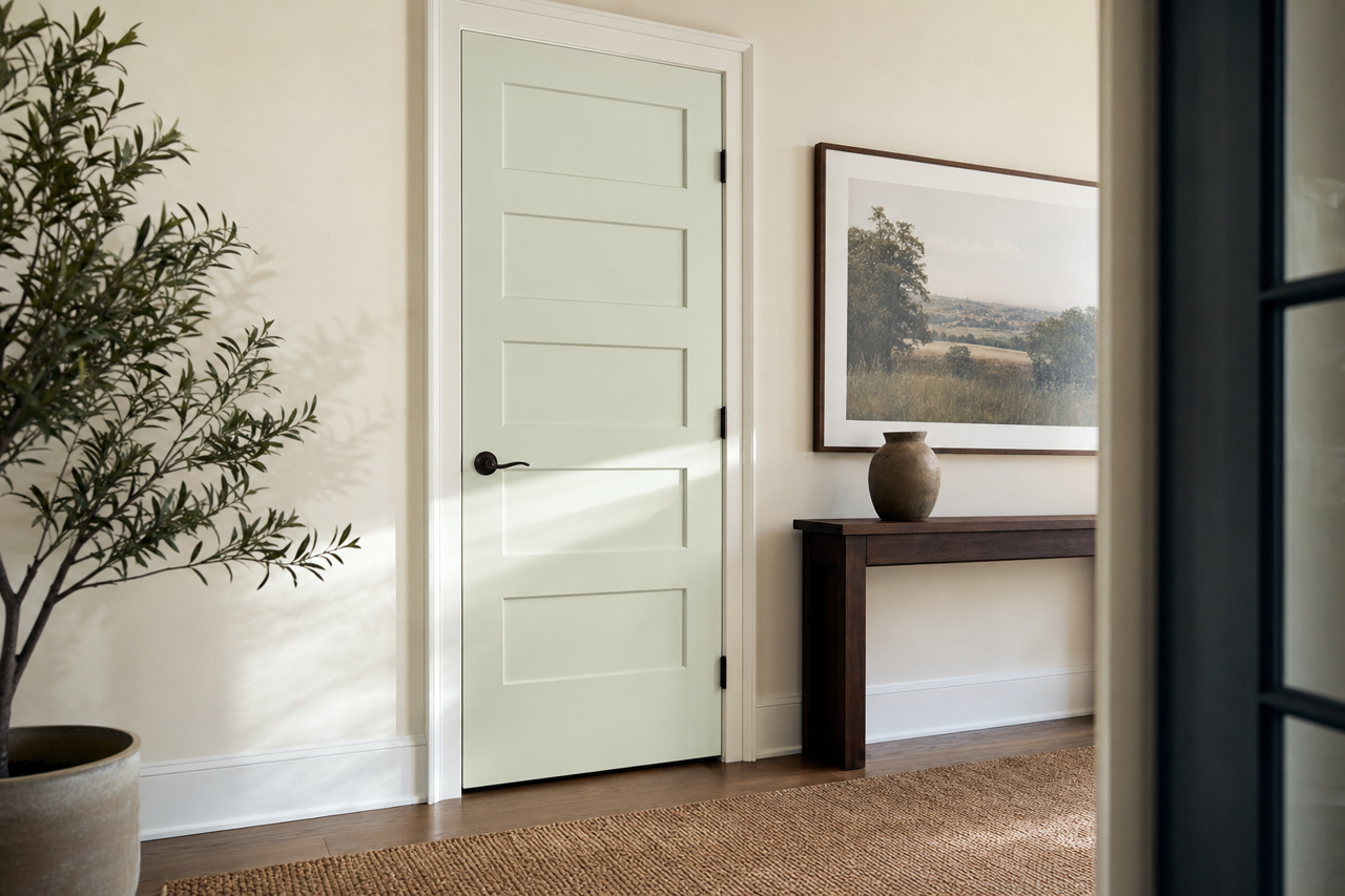 New Monsoon by Valspar on interior-doors