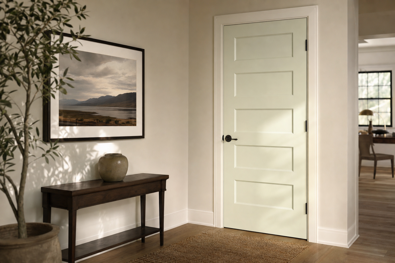 Light Moss by Valspar on interior-doors