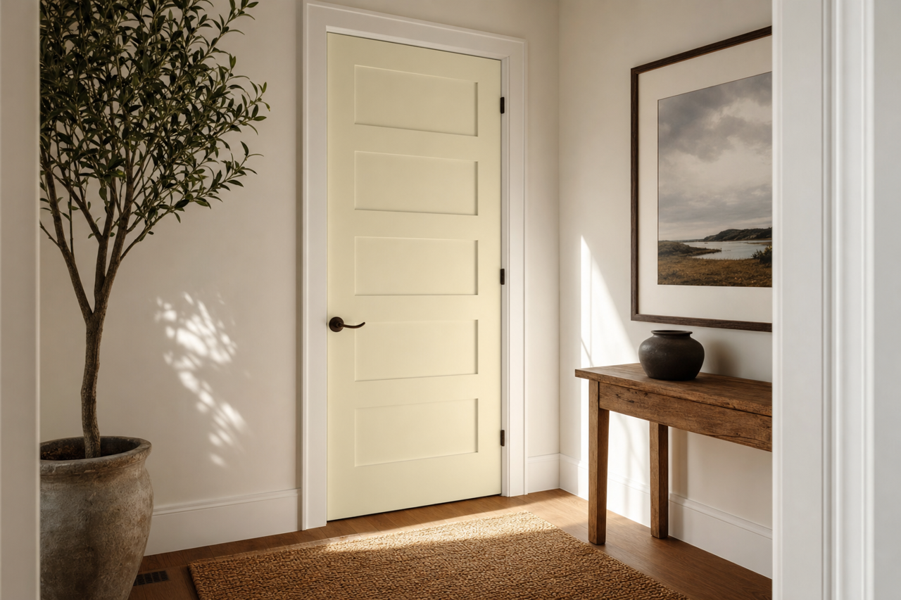 Ocean Buff by Valspar on interior-doors