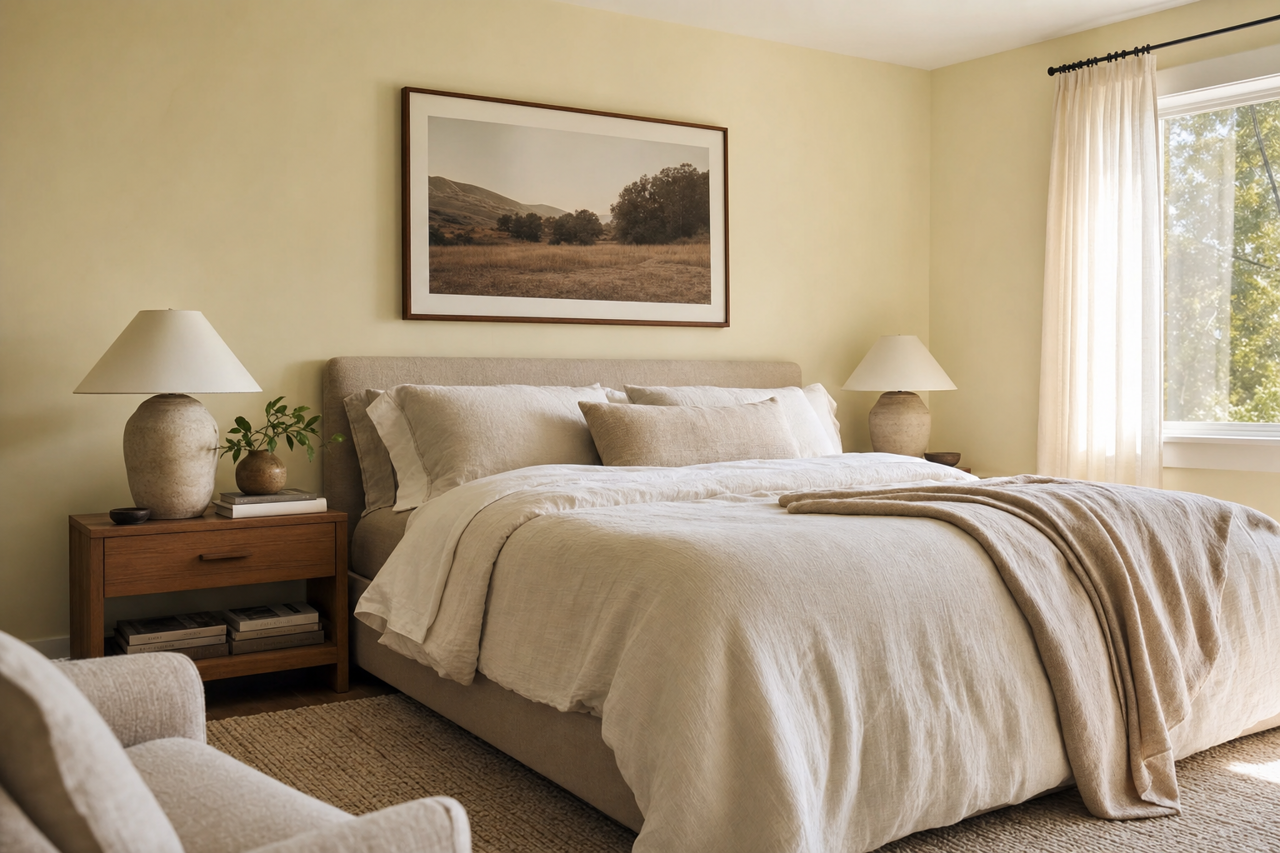 Ocean Buff by Valspar on interiors