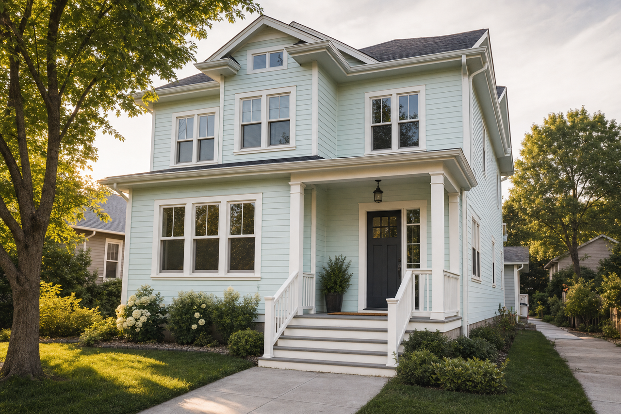 Hotspring Green by Valspar on exterior