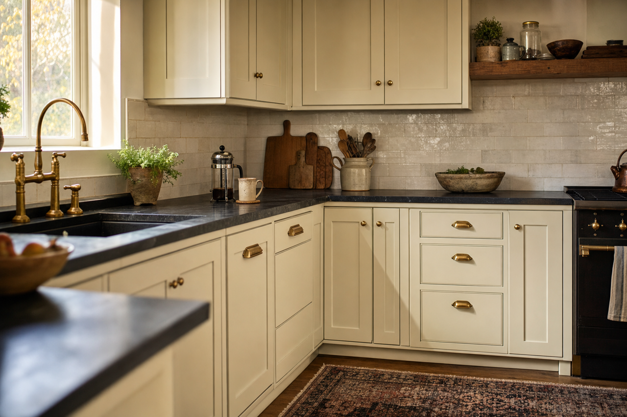 Salute by Valspar on cabinets