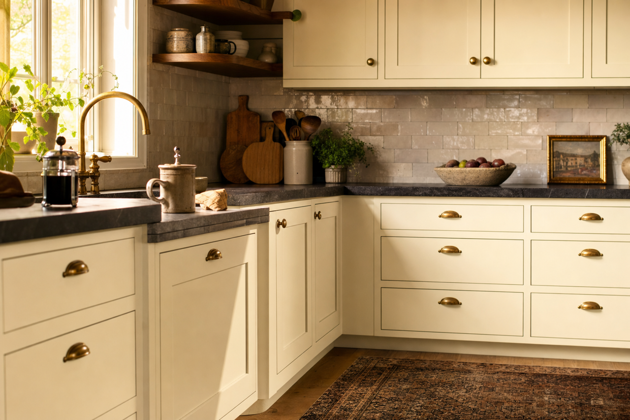 Pontoon White by Valspar on cabinets