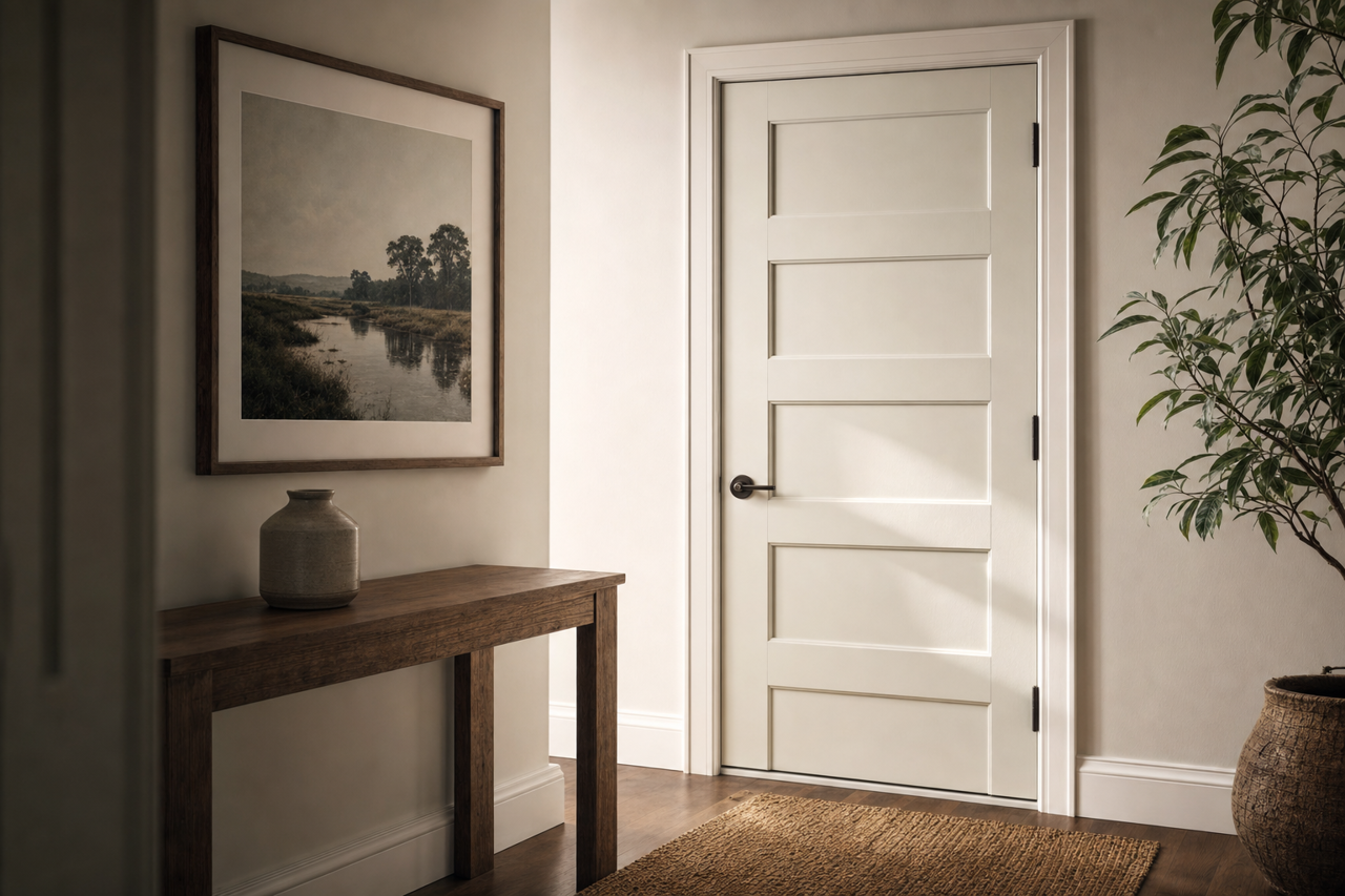 Gray Palisade by Valspar on interior-doors