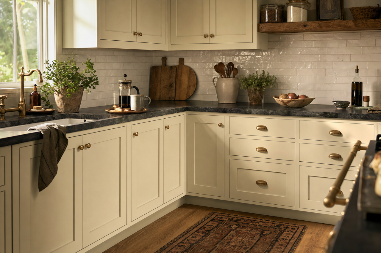 Silver Splendor by Valspar on cabinets