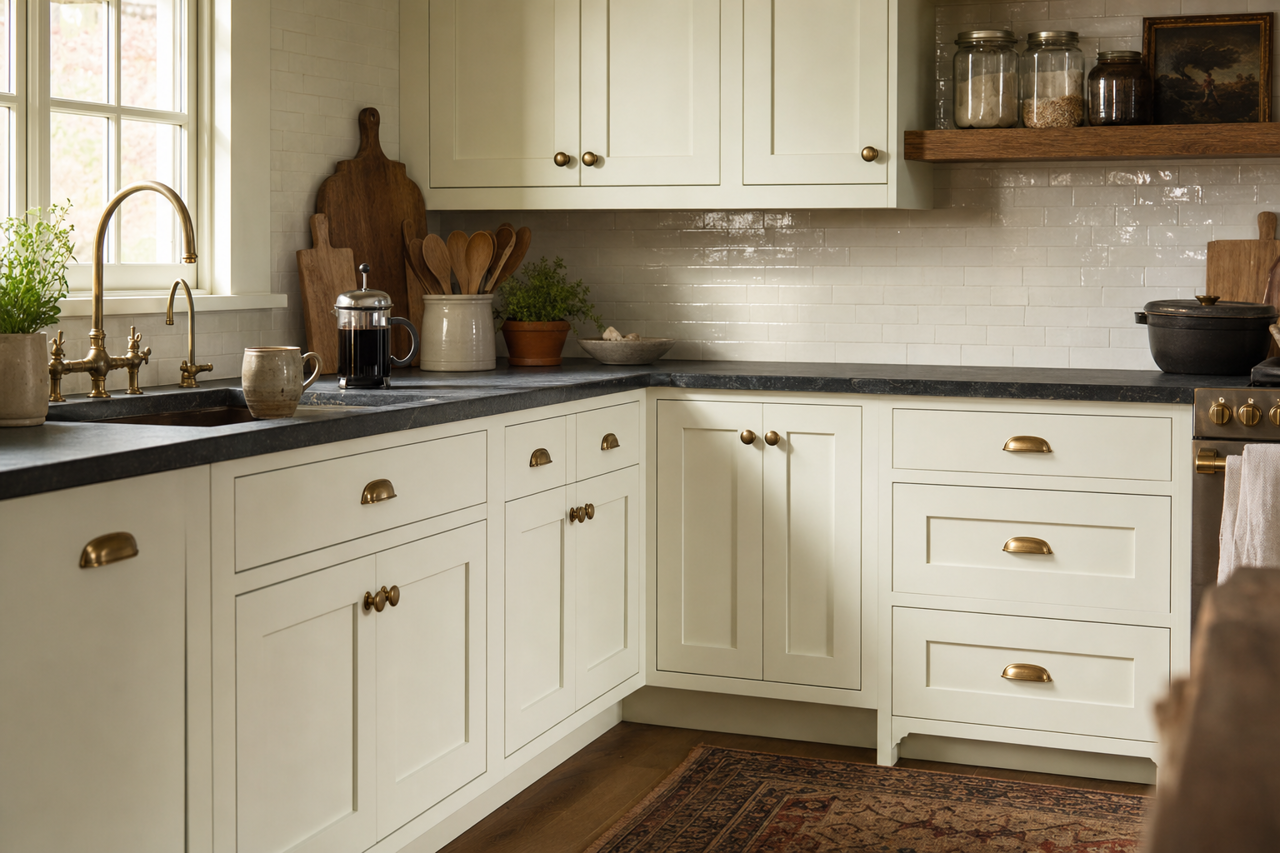 Ultra White by Valspar on cabinets