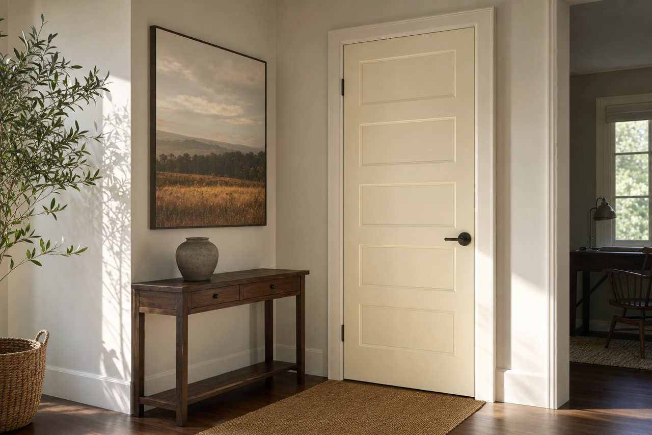 Divine Cream by Valspar on interior-doors